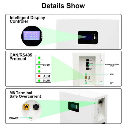 Grade A Parallel BMS Solar Energy 15kw LiFePo4 Battery Pack 51.2V 300Ah 15kwh Wall Mounted LiFePo4 Battery