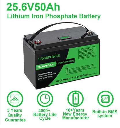 LiFePO4 24V 50Ah 100Ah Lithium Iron Phosphate Battery